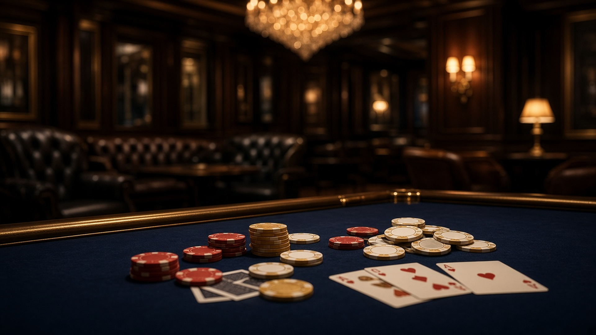 OKS999 Casino table with chips and cards for the licensed oks999.com lobby.